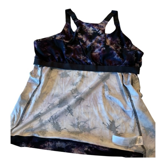 RISE Dynamic Racer Back Compression Cami Workout Top NEW Size 1X Black Purple - Picture 11 of 16